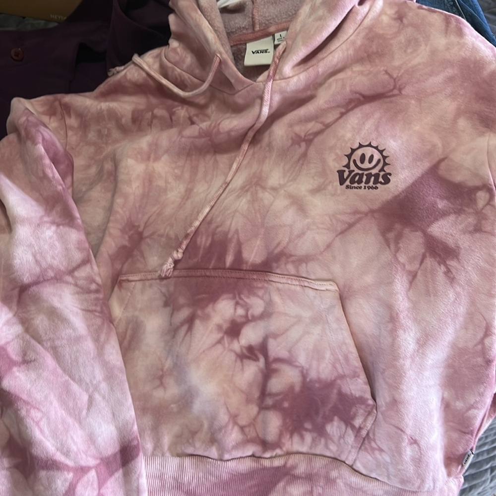Vans hoodie sweatshirt Crop Tie Dye Size Large